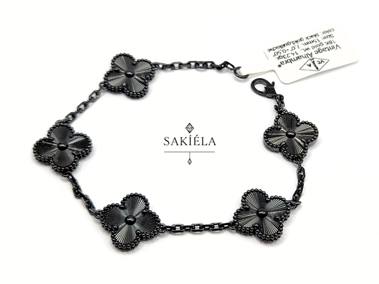 Van Cleef & Arpels' Alhambra 5 Motif Black Gold Bracelet