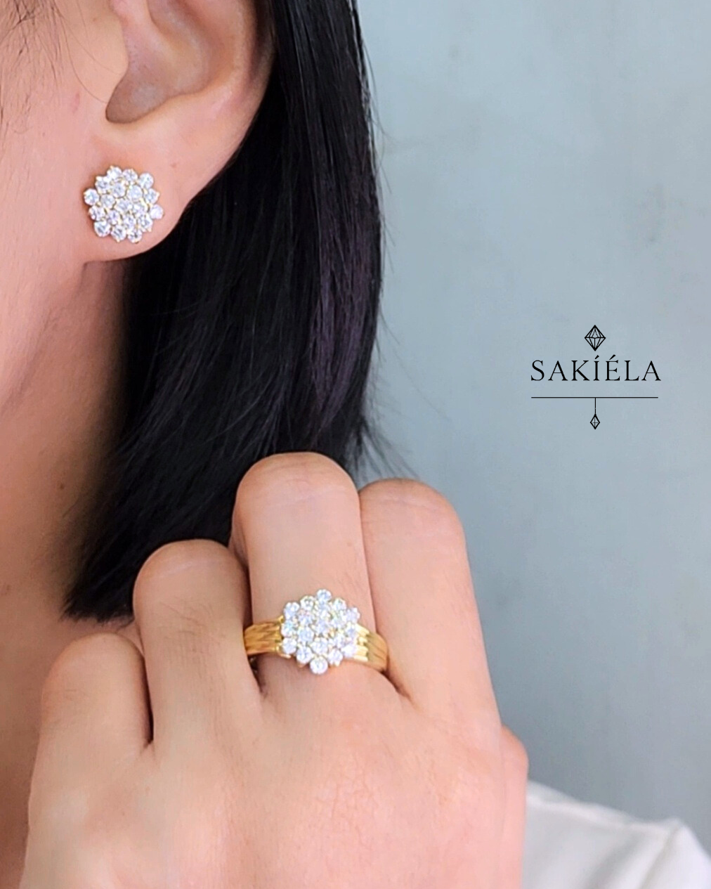 Diamond Ring & Earrings Set 34