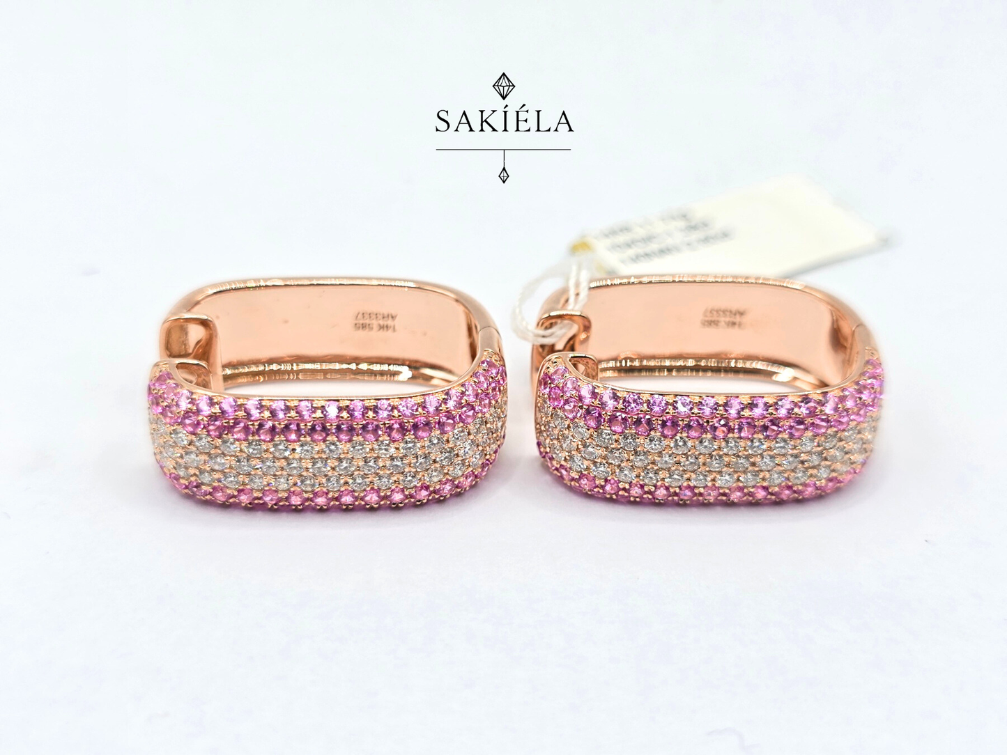 Diamond & Pink Earrings