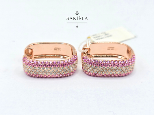 Diamond & Pink Earrings