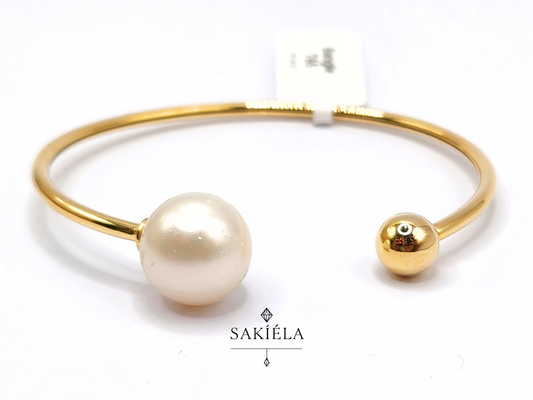 Pearl Bangle Yellow Gold