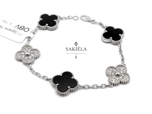 Van Cleef & Arpels' Alhambra 5 Motif Bracelet (Onyx)