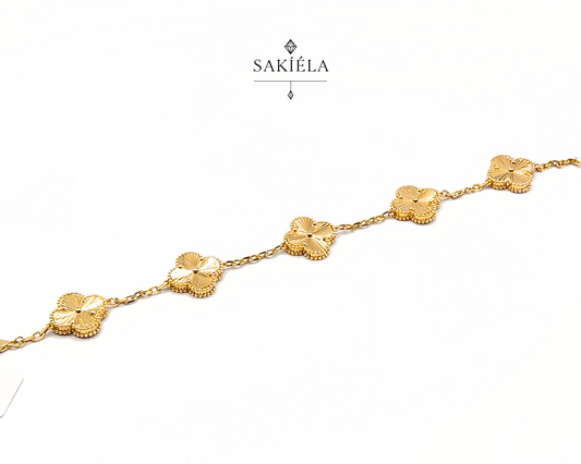 Van Cleef & Arpels' Alhambra 5 Motif Guilloché Bracelet