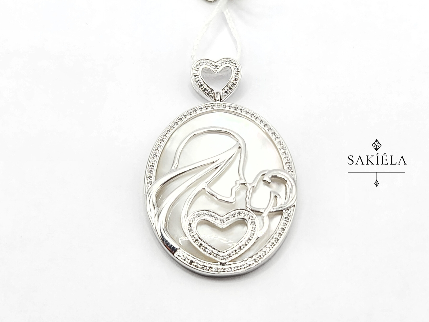 Mother Love Pendant (White Gold)