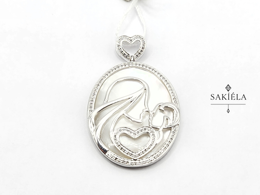 Mother Love Pendant (White Gold)
