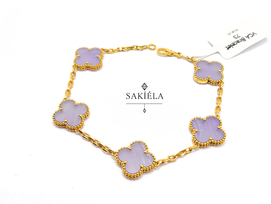 Van Cleef & Arpels' Alhambra 5 Motif Bracelet (Chalcedony)