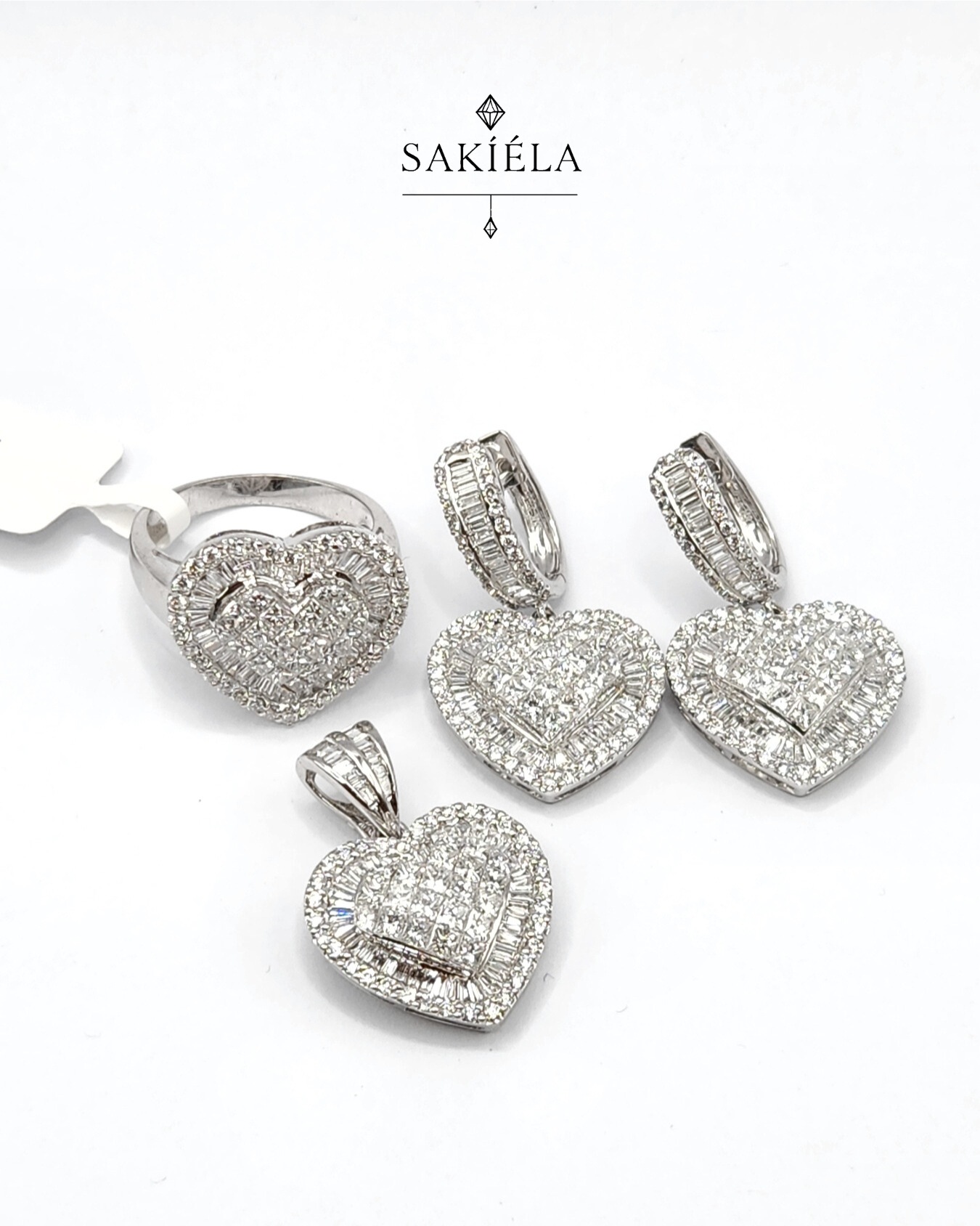 Heart Diamond Set - 8cts